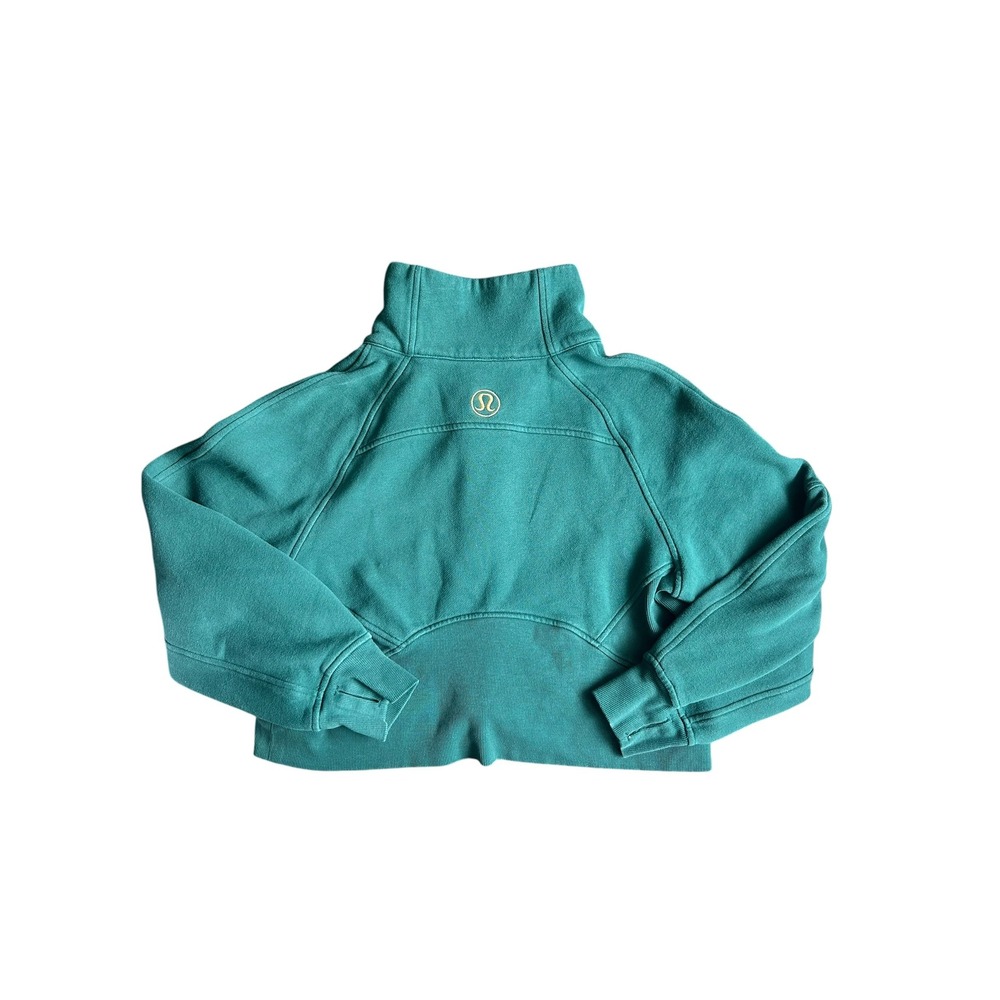 Lululemon Scuba Oversized Funnel Neck Half Zip Storm Teal Gold Zip Women's XS/S - Picture 5 of 8